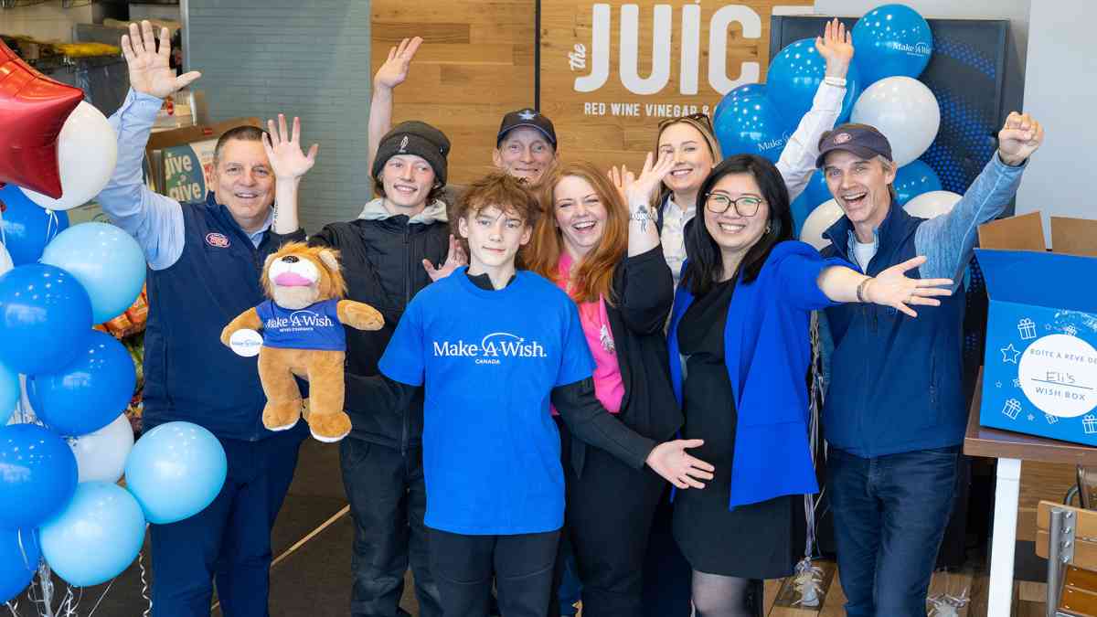 The Jersey Mike’s and Make-A-Wish Canada teams celebrate Jersey Mike’s 16th Annual Day of Giving.