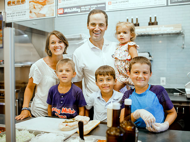 Jersey Mike's Franchisee with his Family